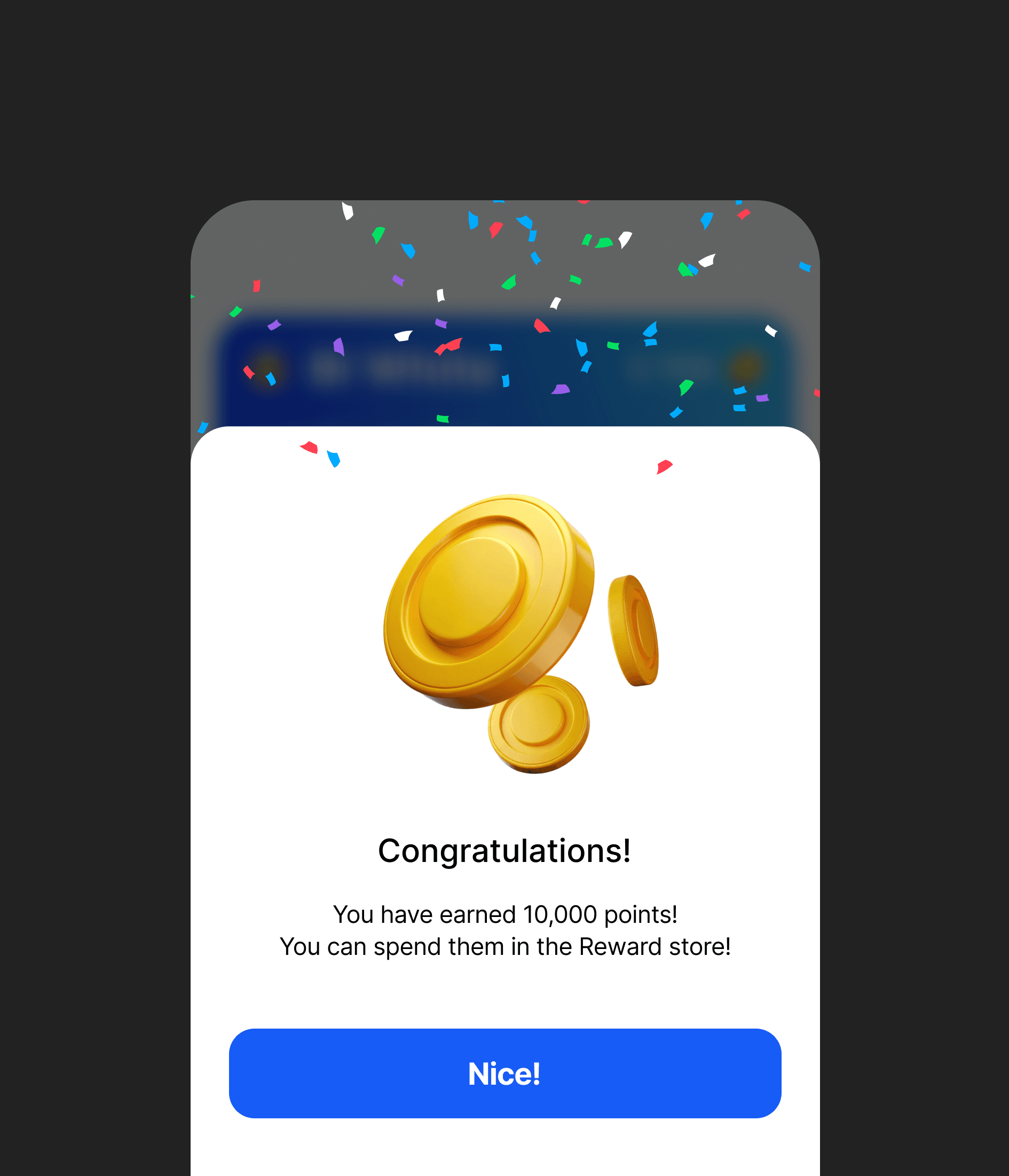 Reward screen