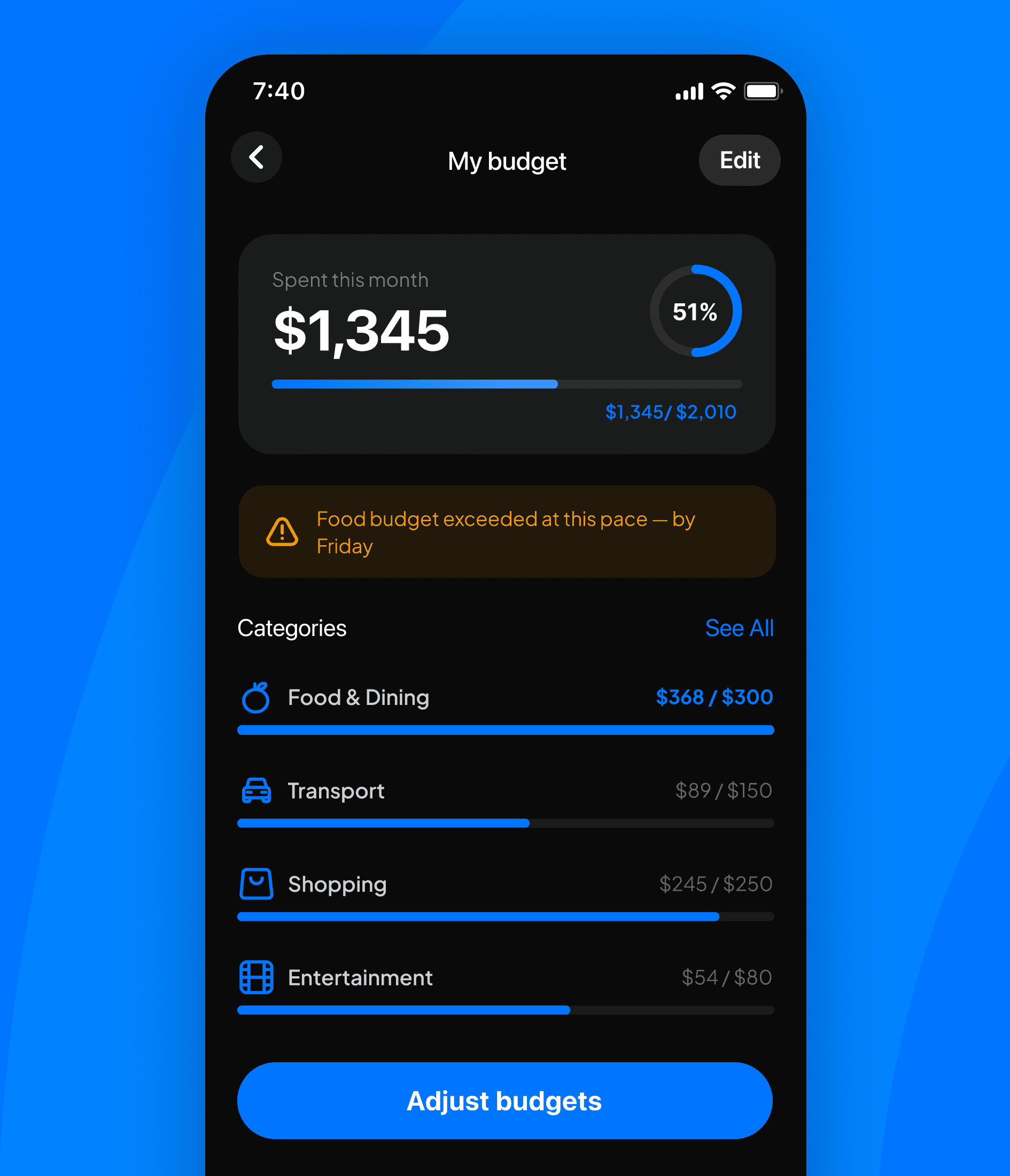 AI spending insight screen